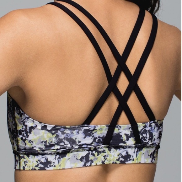 lululemon athletica Other - Lulu Energy Bra Crosscourt Petal Black Clarity Yellow / Black